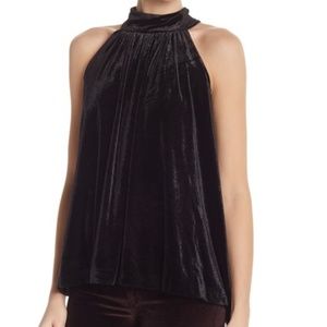 FC Aurore Black Crushed Velvet Top